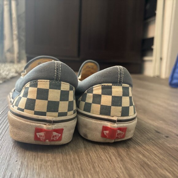 Vans Classic Slip-On Checkerboard Blue White Size 12 - Picture 6 of 8
